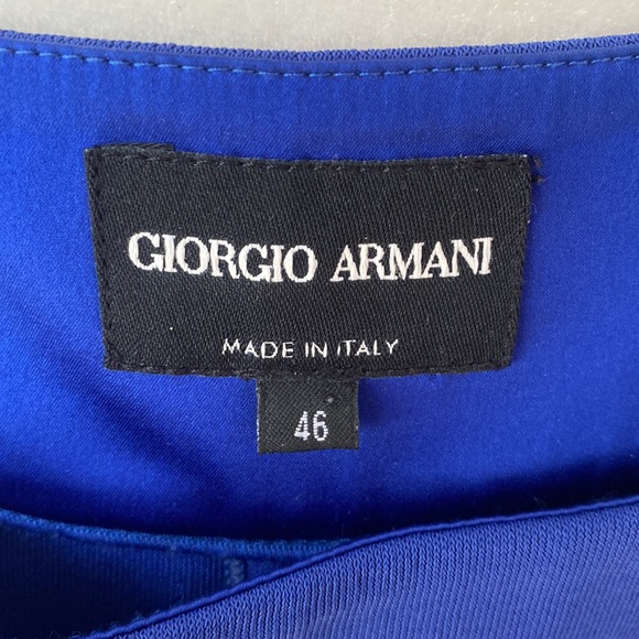 Giorgio Armani black label wide leg flowy pants, electric blue, silk insert IT46 - Picture 7 of 15